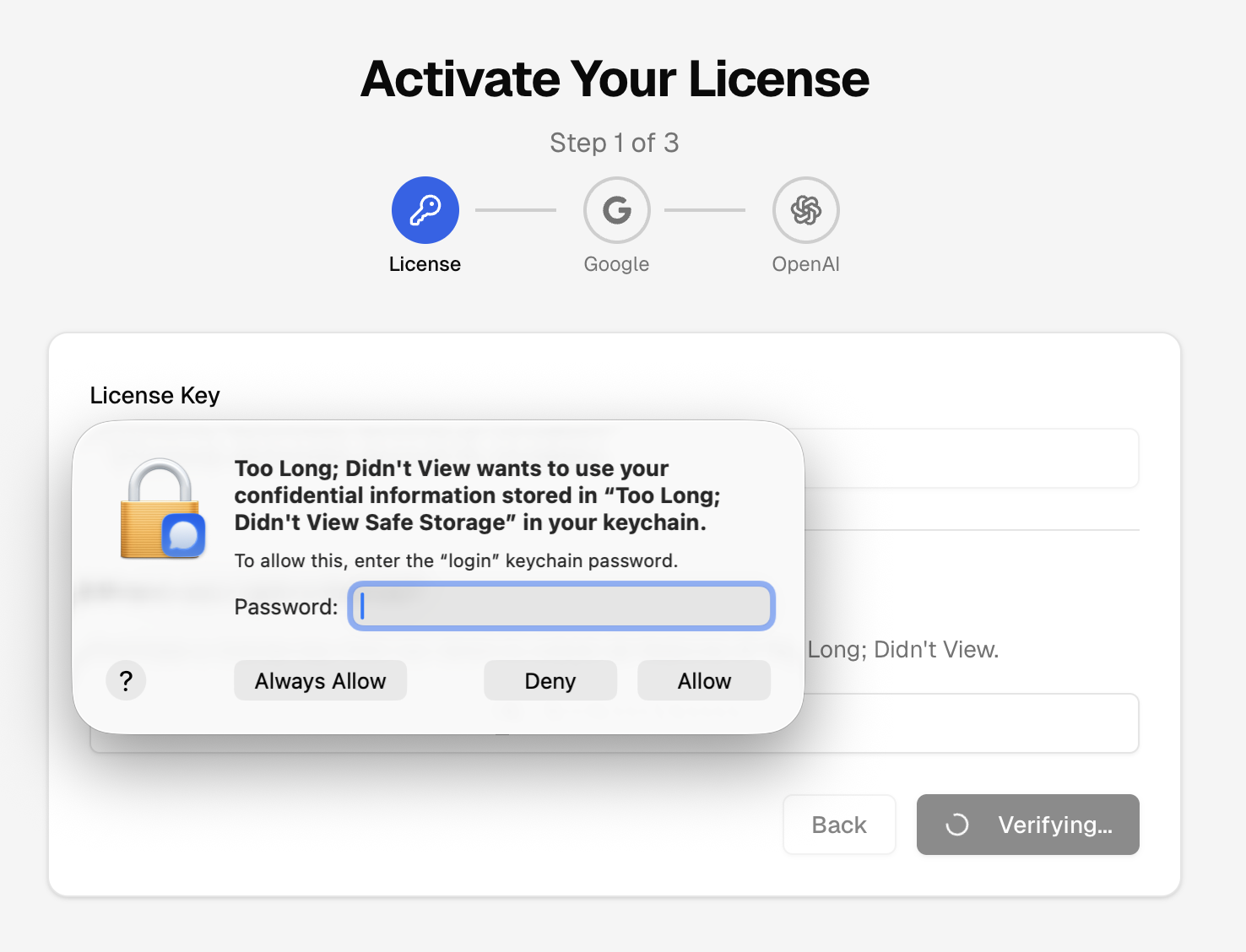 macOS security prompt